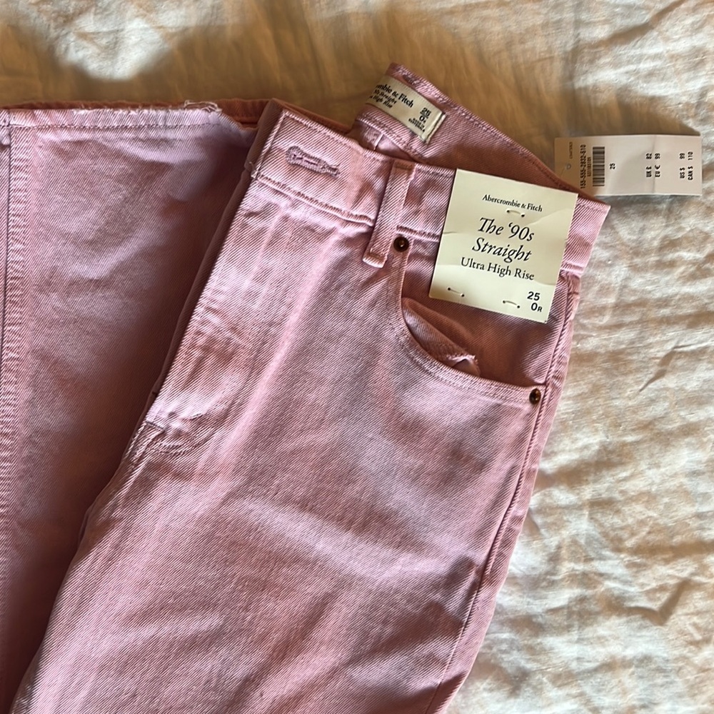 Pink Abercrombie Jeans size 25 regular new with tags!